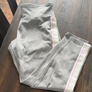 Juicy Couture Gray Leggings with Pink and White Stripes